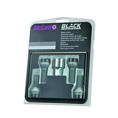 Image of 28018SUB Wheel Lock Bolts Black SUB M14 x 1,5, radius seat, shaft length 26,7 mm, Overall 46,7 Hex size 17mm, Key diameter 25,8 mm