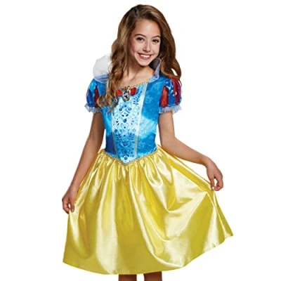 Image of Disney Official Classic Snow White Costume Kids, Dress Up Outfit, Princess Costumes for Girls Fancy Dress, M