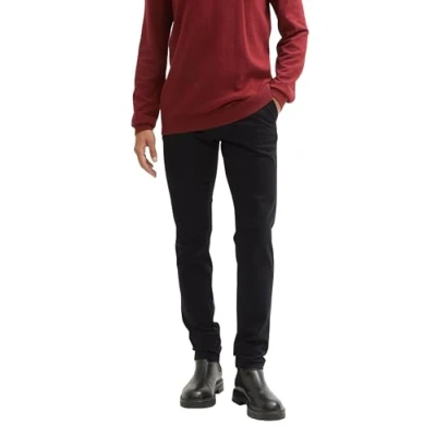 Image of TOM TAILOR Men&#039;s 1043719 Travis Slim Chino Trousers, 29999 Black, 33 W/34 L