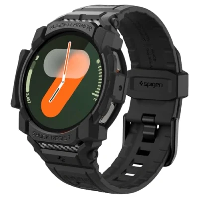 Image of Spigen Rugged Armor Pro Case Black Samsung Galaxy Watch 7 40mm