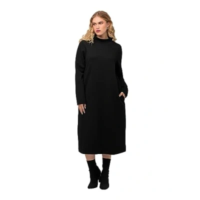 Image of Ulla Popken Women&#039;s Sweatkleid, Struktur Dresses, Black, 28 30