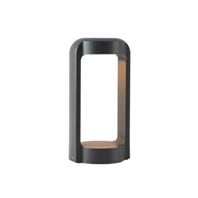 Image of Lucande LED pedestal light Habsa, height 30 cm, anthracite, aluminium