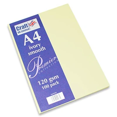 Image of Craft UK W126 Ivory Paper 120 GSM 100 Sheets