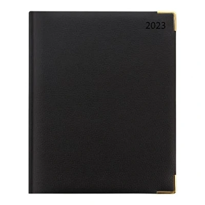Image of Letts of London Connoisseur Quarto 2023 vertical week to view diary with appointments black, 23 TC3YBK