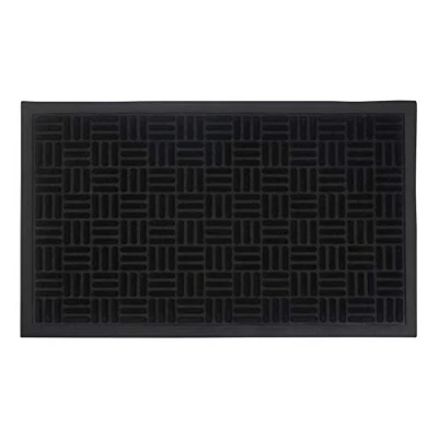 Image of Vinsani® Front Door, Outdoor Anti Slip Entrance Mat Black 45 x 75cm Waterproof &amp; Washable Heavy Duty Dirt Trapper Non Carpet for Doorstep, Hallway, Entry, Kitchen, Bedroom