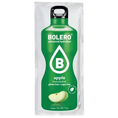 Image of Bolero Apple Drink 12 x 9 g Sufficient for 1.5 l 2.5 Sugar Free and Carbon Aspartame Stevia Sweet