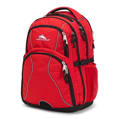 Image of High Sierra Swerve Laptop Backpack, Crimson/Black, 19 x 13 7.75 Inch, Rucksack