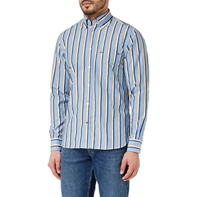 Image of Tommy Hilfiger Men Shirt Long Sleeve, Blue (Sky Cloud/Desert Sky/Multi), S
