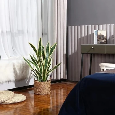 Image of Tall Green Indoor Outdoor Artificial Faux Fake Decorative Home Office Exotic Tropical Plant (Snake sansevieria 90cm)