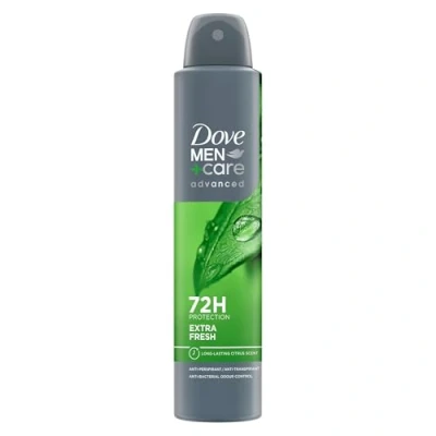 Image of Dove Men+Care Advanced Extra Fresh Anti Perspirant Aerosol Deodorant Spray with Triple Action technology &amp; ¼ moisturising cream for 72 hour sweat and odour protection 200 ml
