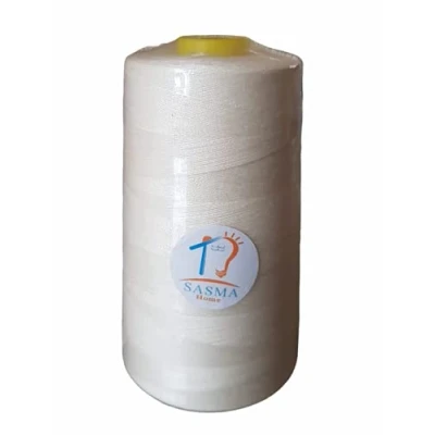 Image of OVERLOCKING THREAD OVERLOCKER POLYESTER INDUSTRIAL SEWING 4 X 5000 YARD SPOOLS LARGE COLOUR SELECTION (Cream)