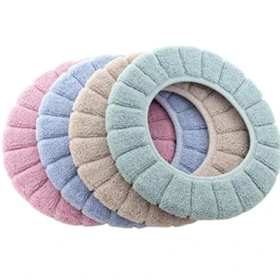 Image of Guador Toilet Warmer Pad, 4 Pcs Soft Washable seat Cover Thicken Cushion Reusable Pads Accessories Plush Bathroom(Four Colors)