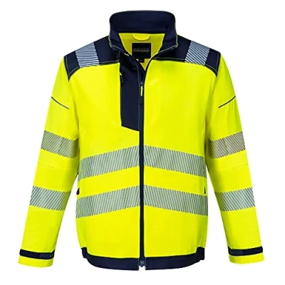 Image of Portwest PW3 Hi Vis Work Jacket, Size: L, Colour: Yellow/Navy, T500YNRL
