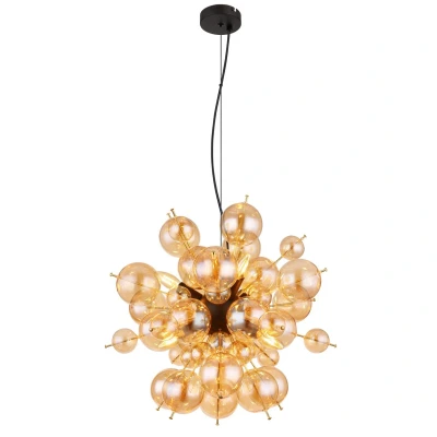 Image of Globo Udo pendant light, amber coloured, Ø 55 cm, glass