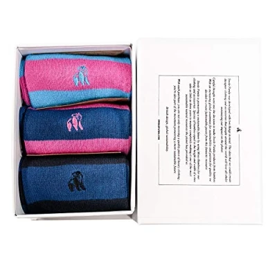 Image of Swole Panda Luxury Super Soft Bamboo Socks For Women Size 4 7 3 Pack Striped Gift Box