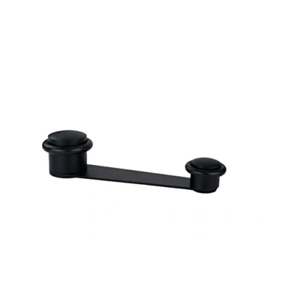 Image of EVI Herrajes Door Stop, self Adhesive or with Screw and Dowel, Rotary knob, Useful Opening 70 mm Thickness, Black Lacquered Rubber, Stainless Steel, Model I 152