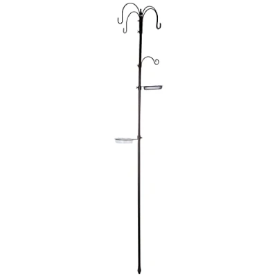 Image of Walter Harrison&#039;s Deluxe Wild Bird Feeder Pole Feeding Station Food and Water With Six Areas