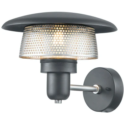 Image of Saturne Outdoor Wall Lantern, Grey IP44