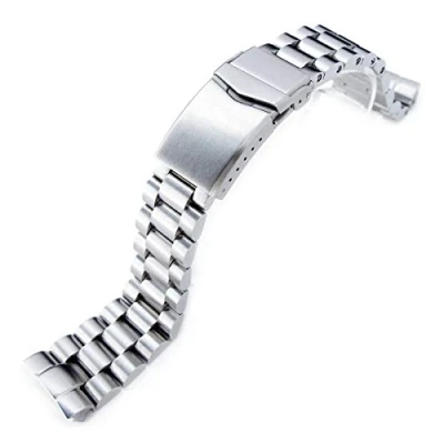 Image of 22 mm Endmill, 316L, Stainless Steel Watch Strap for Seiko New Turtles SRP777, Brushed V Clasp
