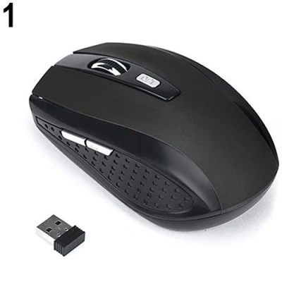 Image of strimusimak Wireless Gaming Mouse Ergonomic USB Receiver Mice 1200 dpi 2.4 GHz for Laptop Black (7500)