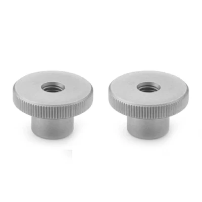 Image of Ganter Normelemente High Knurled Nut DIN 466 M10 NI Thread: Stainless Steel Pack of 2