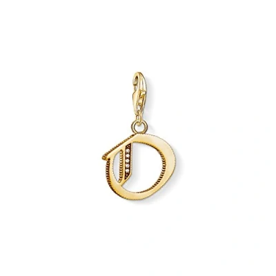 Image of Thomas Sabo Women Charm Pendant Letter A Z Club 18k Yellow Gold Plating 925 Sterling Silver, O