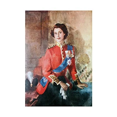Image of Wee Blue Coo Painting Kanelba Queen Elizabeth II England Picture Wall Art Print