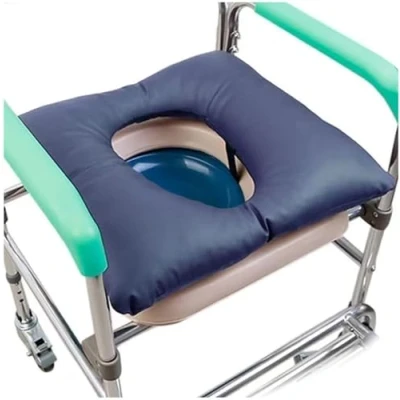 Image of BLUEZY Toilet Chair Anti Bedsore Cushions, PU Shower Seat Pad Thick Cotton Soft for Bedside Commode Cushion, Wheelchair B