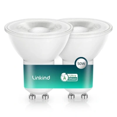 Image of Linkind Ultra efficient GU10 LED lamp, 2W=50W, 4000K Neutral White, Non dimmable Light Bulb 360Lm, 36 Narrow Beam Angle, Class A Bulb, 2 Pieces [Energy A]