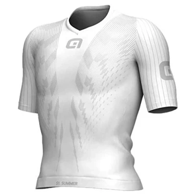 Image of Alé Cycling Men&#039;s Pro Race Intimo Short Sleeve Base Layer, White, S/M