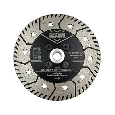 Image of DT DIATOOL Diamond Dual Saw Blade 5 Inch / 125mm Disc with M14 Thread for Cutting Grinding Concrete Granite Marble Stone