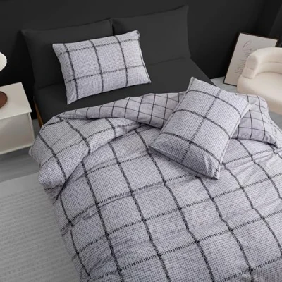 Image of Pamposh Double Duvet Set Premium Brushed Microfiber Cover Ultrasoft Hypoallergenic Non Iron Luxury Bedding With Zipper Closure