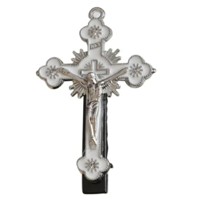 Image of xbiez Gothics Cross Hair Clip for Teens Girl Metallic Hairclip Cool Side Bangs Bobby Pin Snap Y2K Accessories
