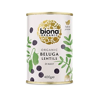 Image of Biona Organic Black Beluga Lentils, 400g
