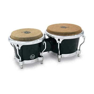 Image of LP Latin Percussion Fiberglass Bongo Black Chrome Hardware LP200XF BK