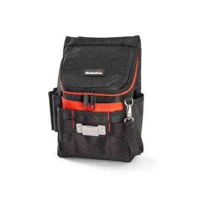 Image of Hultafors Tool Belt Bag with Zip, 14 Compartments, Robust Polyester, Black