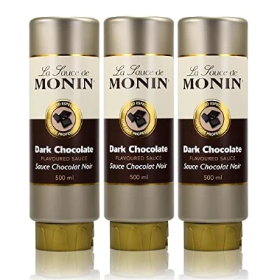 Image of 3 x Monin dark chocolate sauce 500 ml darkChocolate flavoured