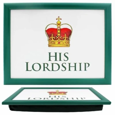 Image of The Leonardo Collection His Lordship Laptray Small For Food Serving &amp; Breakfast Comfortable Bean Bag Lap Trays With Cushion Durable Tray Eating On Ideal Laptrays Home Adults