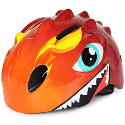 Image of VICTGOAL Kids Bike Helmet with Cute 3D Cartoon Design for Cycling Roller Skating Scooting Lightweight Sports Safety Ages 3 8 Boys Girls Size Adjustable (Red, S: 50 54cm)