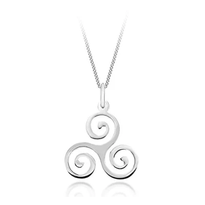 Image of Tuscany Silver Women&#039;s Sterling Swirl Pendant on Curb Chain of 46 cm/18 inch