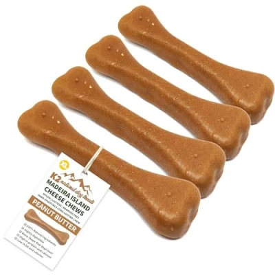 Image of K2 Natural Dog Treats Madeira Island Cheese Chews Highly Digestible Peanut Butter (XL (Pack of 4))