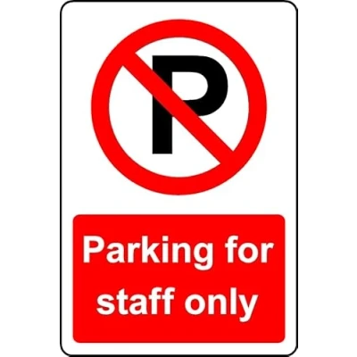 Image of Parking for Staff only Safety Sign Self Adhesive Sticker (300mm x 200mm)