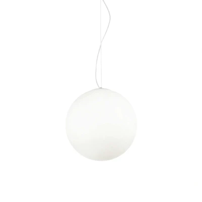 Image of Mapa Bianco 1 Light Large Globe Ceiling Pendant White, E27