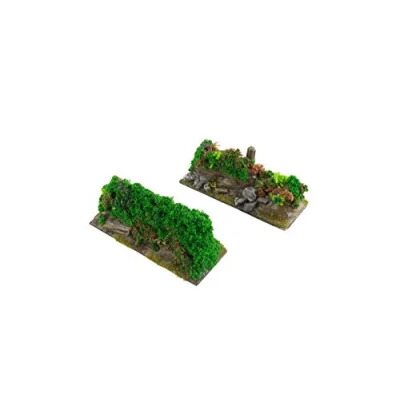 Image of War World Gaming Battle Bocage Short Straight Sections x 2 28mm Heroic Scale Wargaming Terrain Model Diorama Scenery Wargame WW2 Tabletop Normandy France WWII Hedgerow