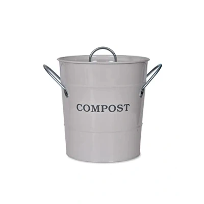 Image of 3.5L Compost Bucket by Garden Trading Crafted in Powder Coated Steel H22 X W25 D20cm