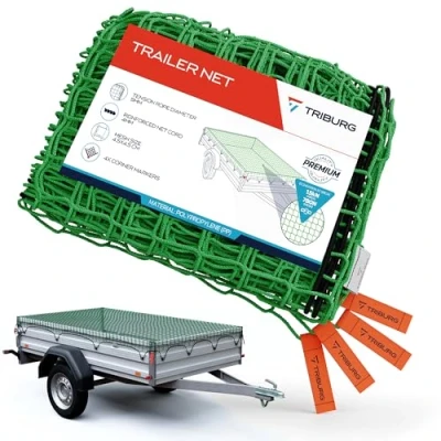 Image of TRIBURG Trailer Net, 1.5x2.2M with Corner Markings, Water resistant, Universal Fit, Net for Trailers