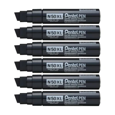 Image of Pentel N50XL Marker Chisel Tip Black (Pack of 6) A