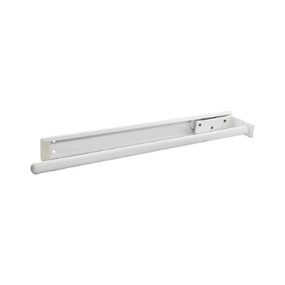 Image of Gedotec Hostel Towel Rail Extendible 1 Arm Piece Aluminium White Coated Installation Length 443 mm Tea Holder for Cupboard Side and Ceiling Mounting