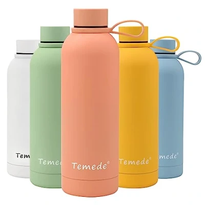 Image of Temede Insulated Water Bottle 750ml, Double Walled Vacuum Stainless Steel for 12 Hours Hot &amp; 24 Cold Drinks, BPA Free, Leakproof Metal Flask Great Men, Women Kids, Medium,Pink