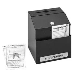 Image of Safco Locking Steel Suggestion Box Black 4232BL